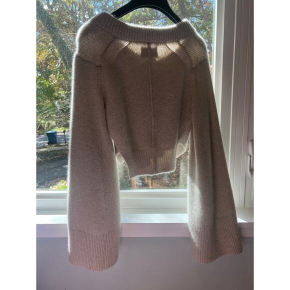 Loulou Studio Cropped Wool-Cashmere Cardigan – Size XS - Picture 3 of 4